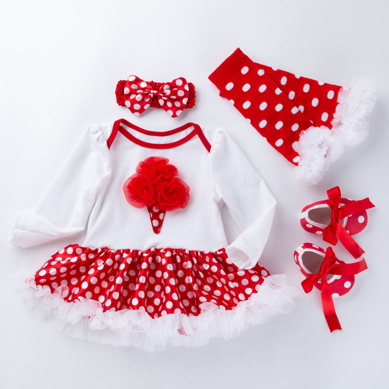 Baby Polka Holiday Dress Set