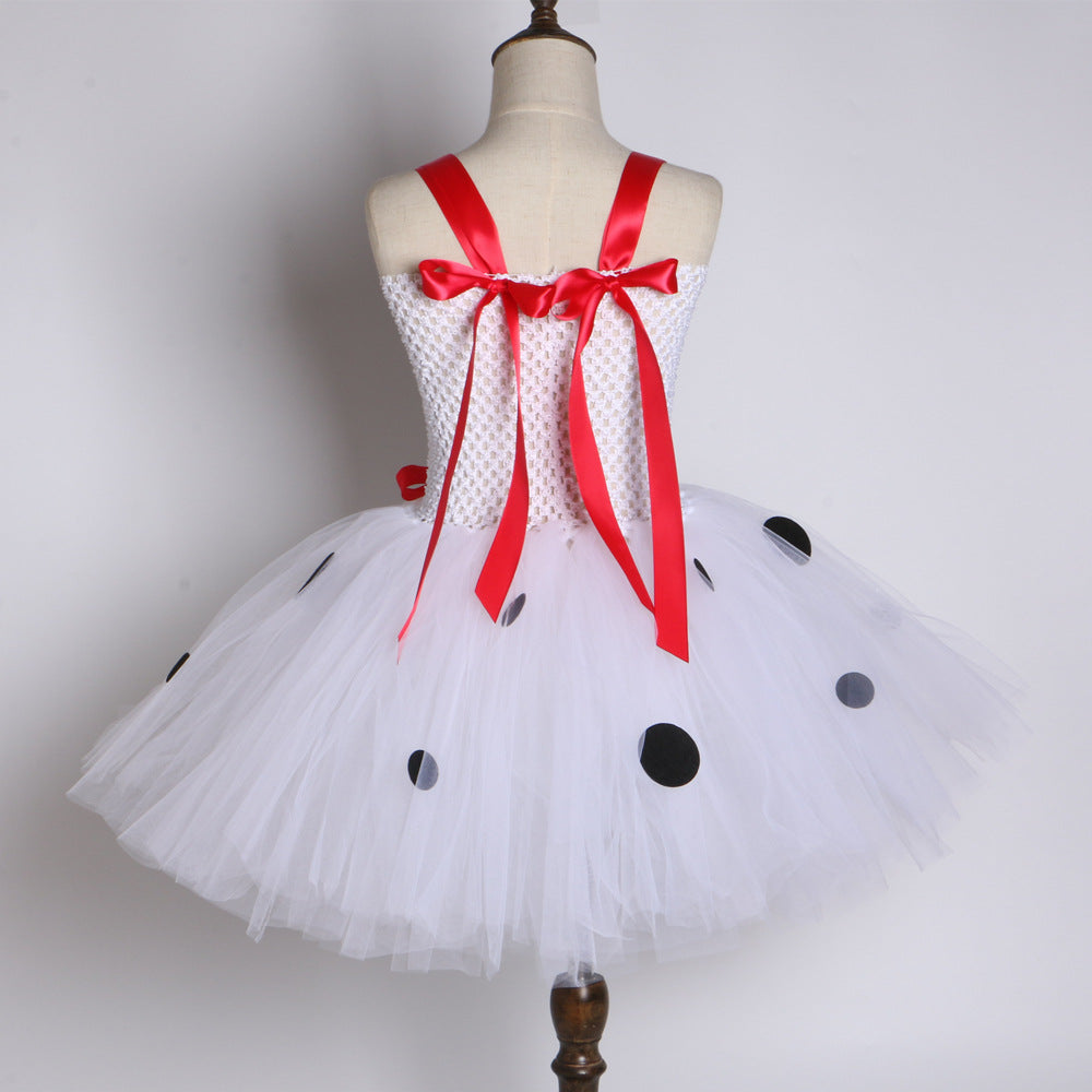 Children's White Polka Holiday Dress