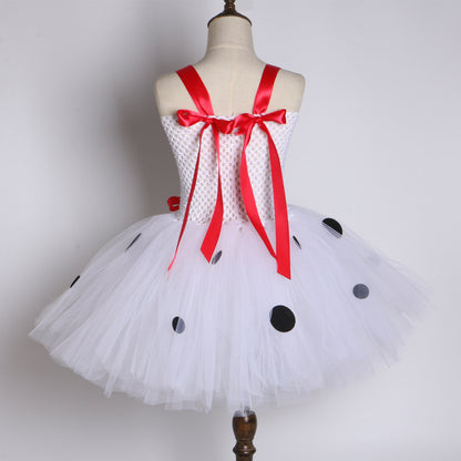 Children's White Polka Holiday Dress