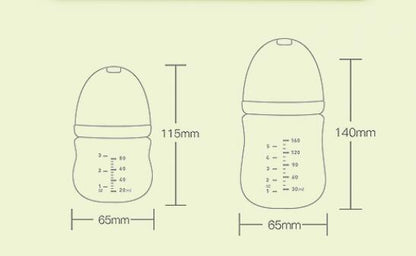 Baby Feeding Bottle with Spoon–Borosilicate Glass, Safe & Easy Feeding