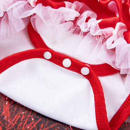 Toddler Christmas Red Dress with shoes and Hairband Set