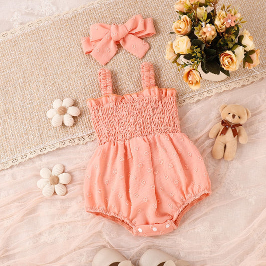 Sleeveless Rompers with Headband Set