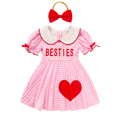 Baby Pink Besties Dress With Headband Set
