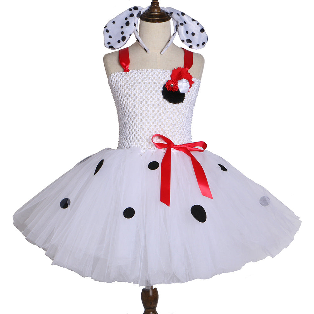 Children's White Polka Holiday Dress