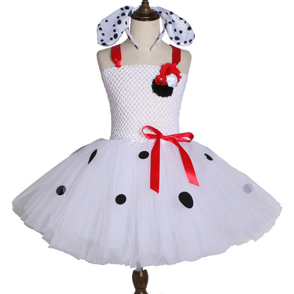 Children's White Polka Holiday Dress
