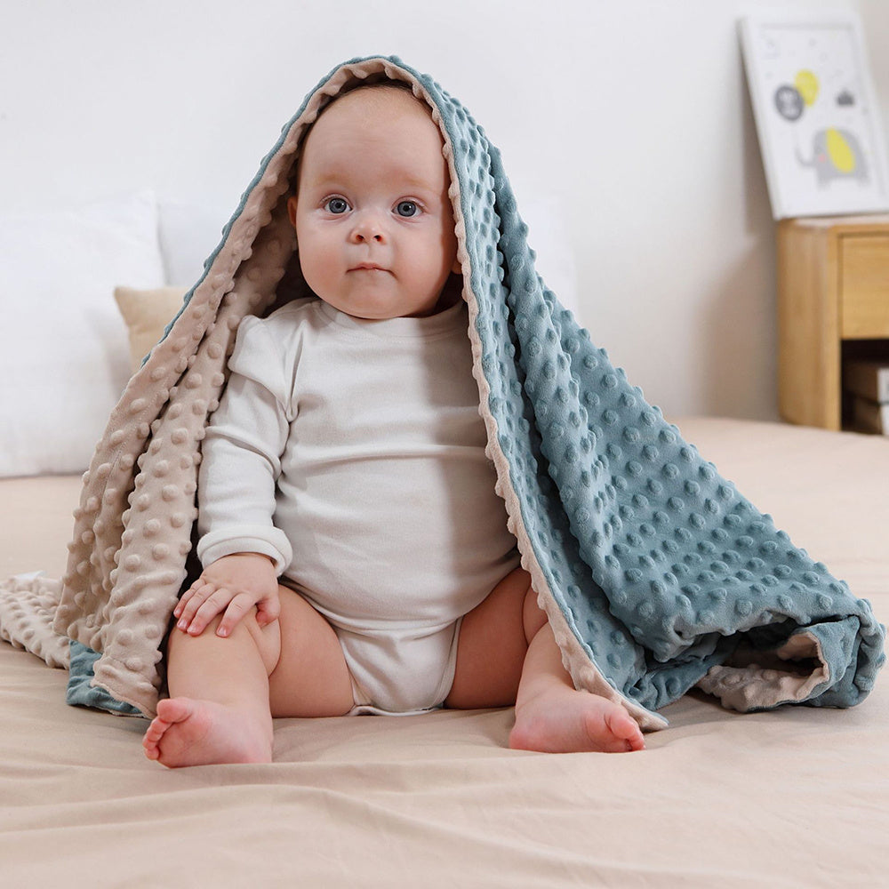 Baby Blanket With Dotted Backing