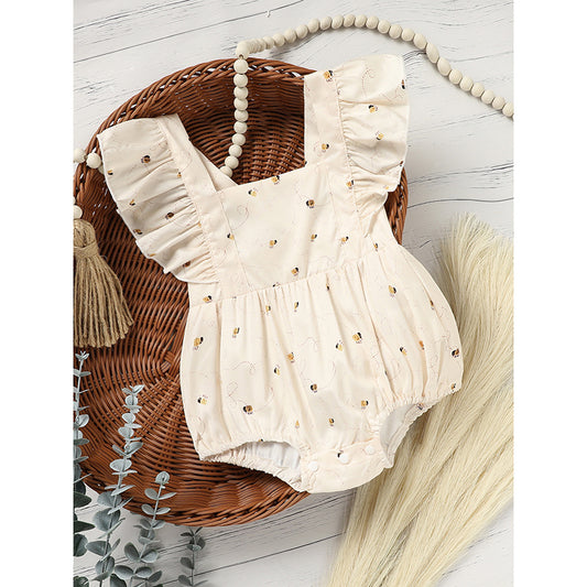 Baby Girl Honeybee Birthday Bubble Romper
