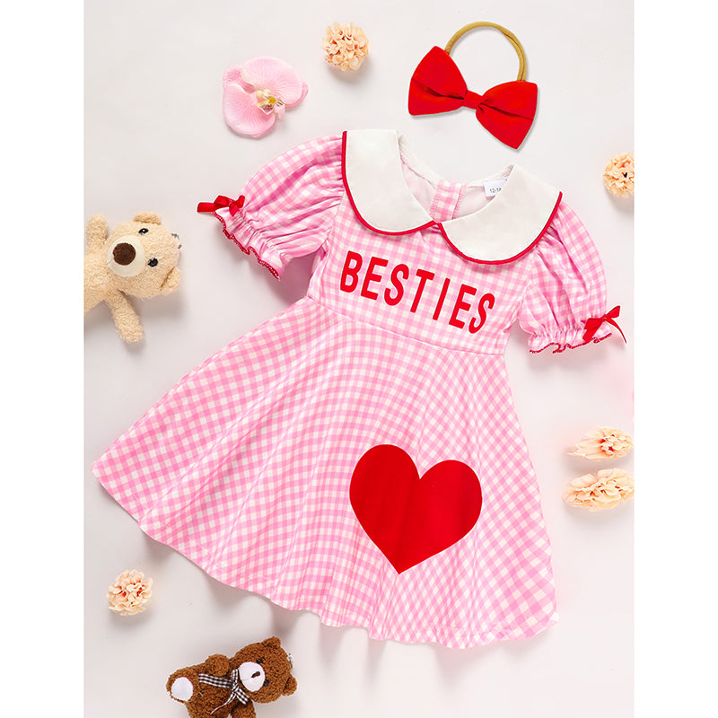 Baby Pink Besties Dress With Headband Set