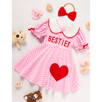 Baby Pink Besties Dress With Headband Set