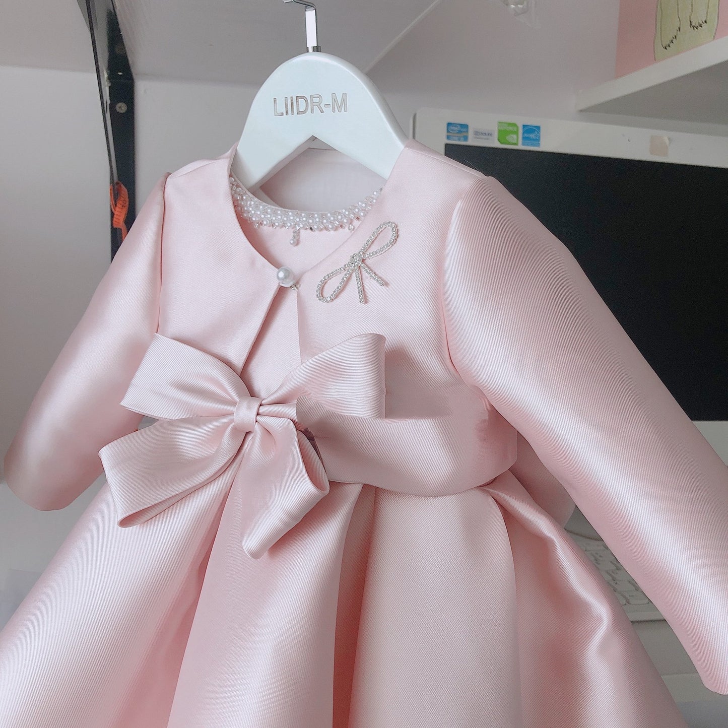 Baby Girl Textured Holiday Pink Dress