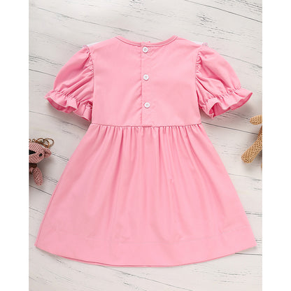 Toddler Spring Smocked Dress With Tulip Embroidery