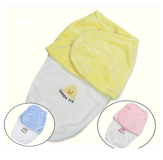 Soft fly velvet baby embroidered swaddle