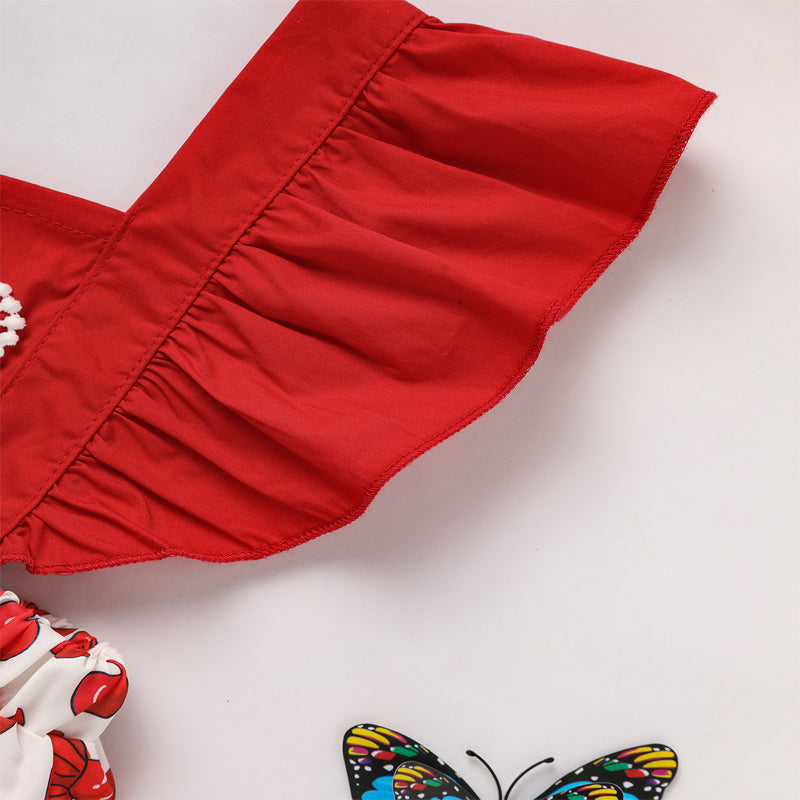 Newborn Ruffle Heart Print Romper