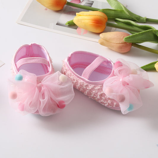 Infant Lovely Bow Princess Shoes with New Headband Set