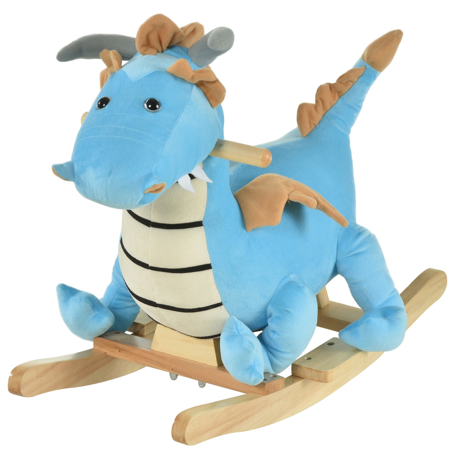 Blue Wooden Dinosaur/Rocking Horse for Toddler (18-36 Months)
