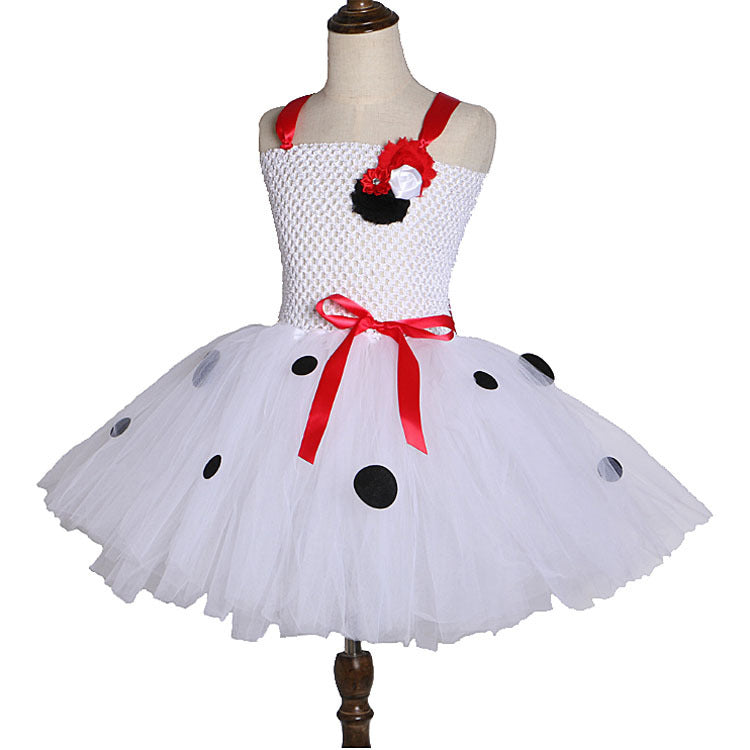 Children's White Polka Holiday Dress