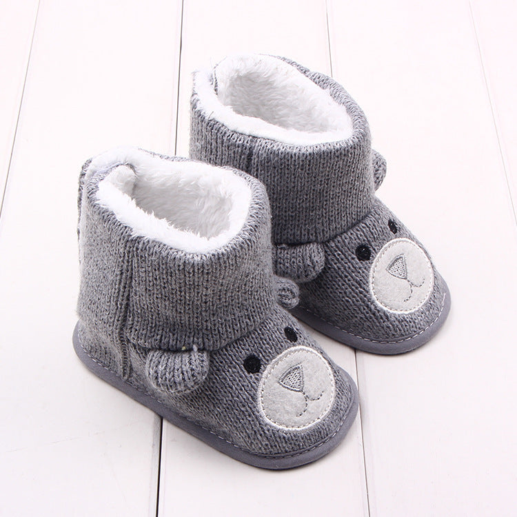 Toddler Shoes in Gray & Brown - Velcro, Cotton Cloth for Comfort