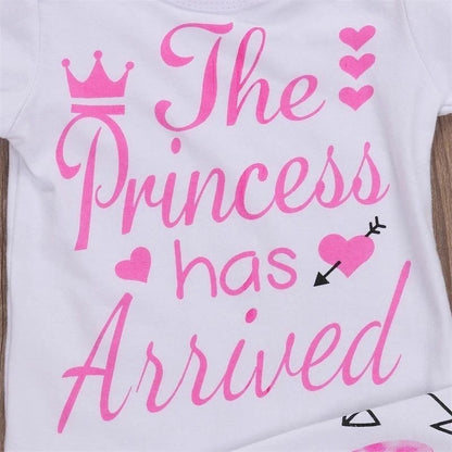 Newborn Baby Girl Romper and Pants with Hat and Headband Set