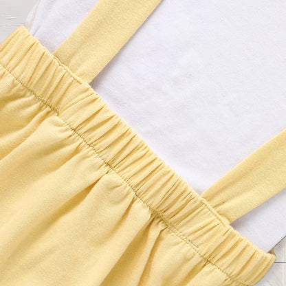 Infant Baby Boy Gentleman Outfit Summer Short Sleeve Crew Neck T Shirt First Birthday Suspender Romper Jumpsuit Set