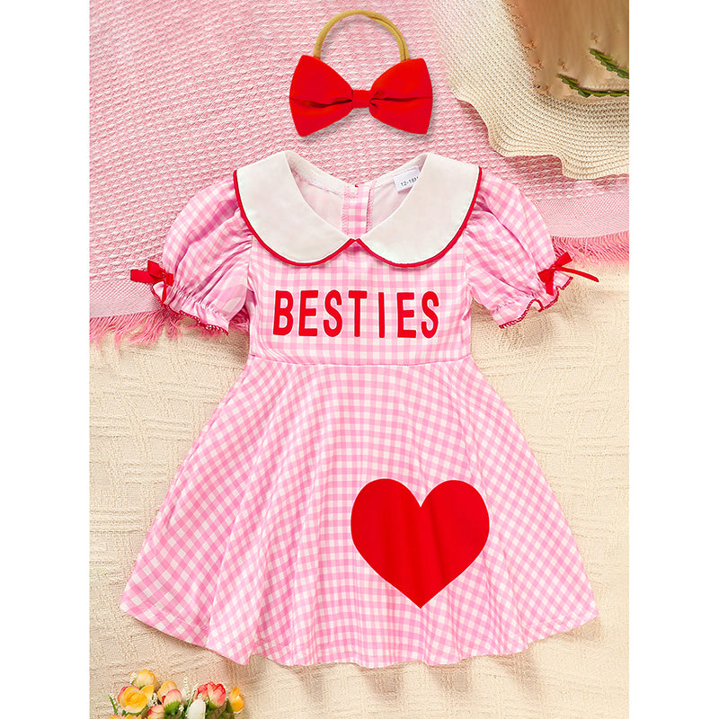 Baby Pink Besties Dress With Headband Set