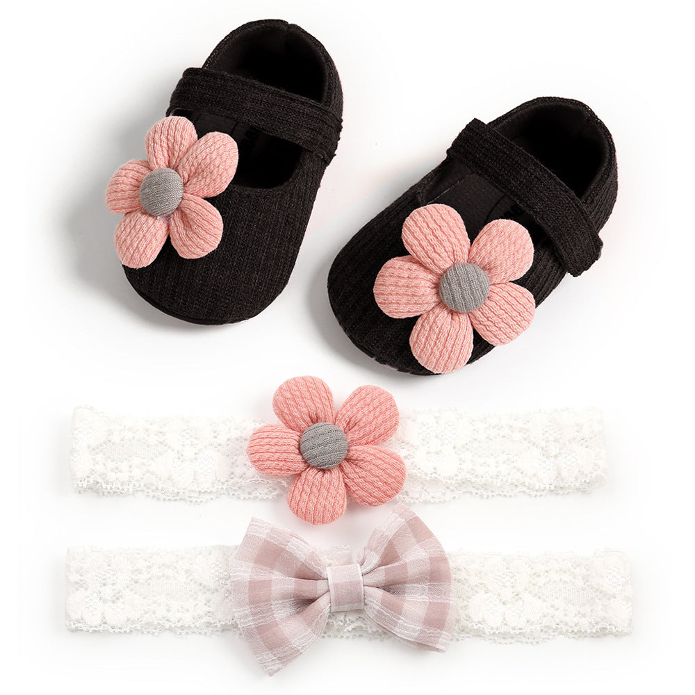 Baby Girl Shoes - Breathable Princess Toddler Shoes with Velcro Strap