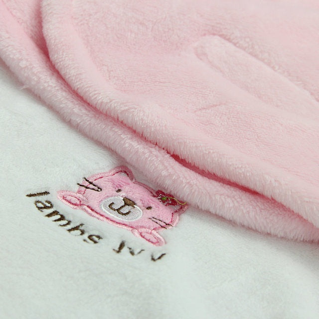 Soft Fly Velvet Swaddle-Embroidered