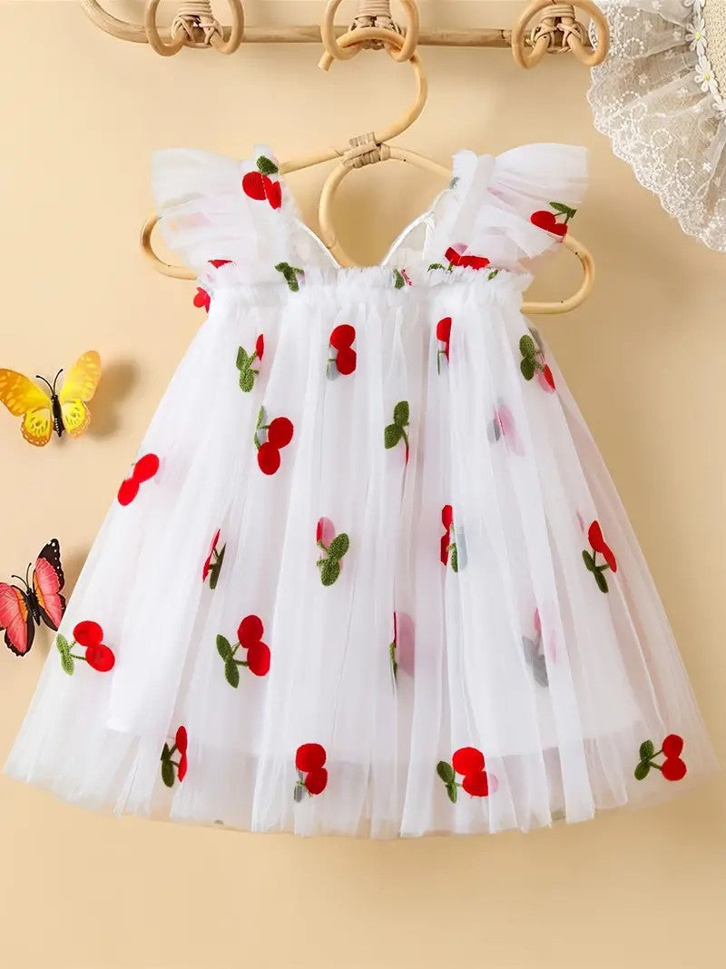 Embroidered Flowers Holiday Party Dress Girl