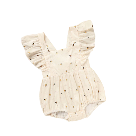 Baby Girl Honeybee Birthday Bubble Romper