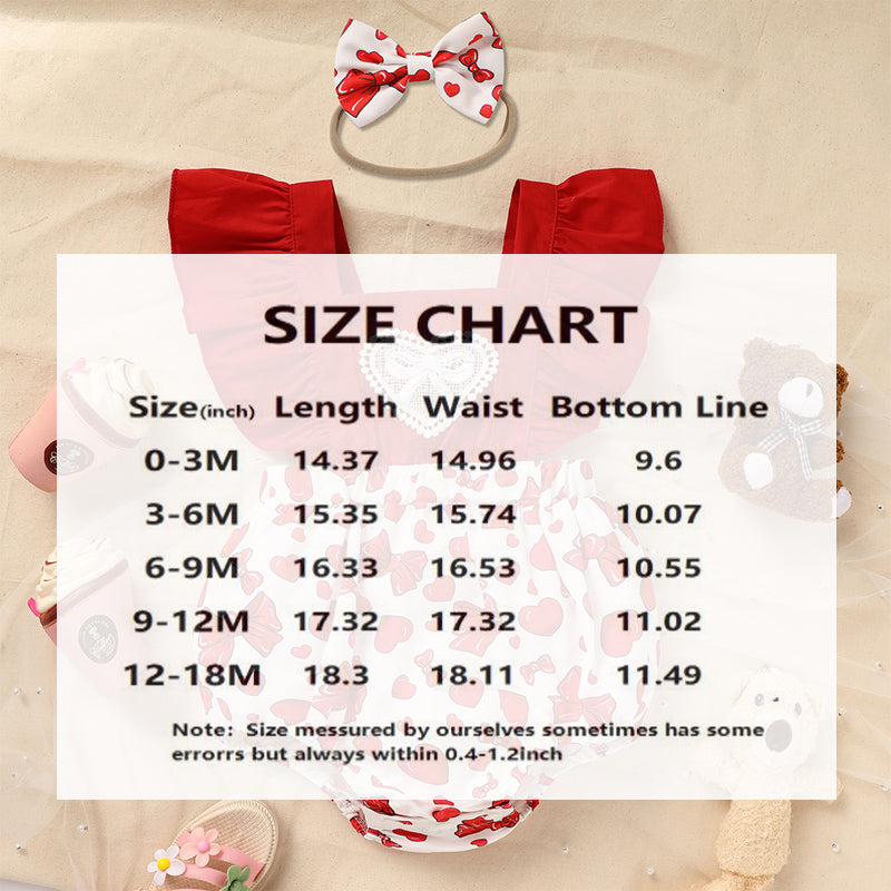 Newborn Ruffle Heart Print Romper