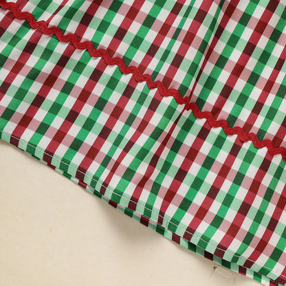 Toddler Embroidered Plaid Casual Christmas Dress