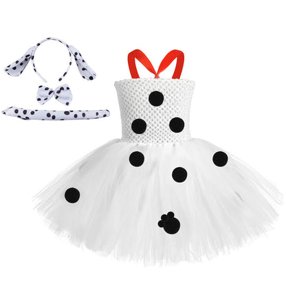 Children's White Polka Holiday Dress