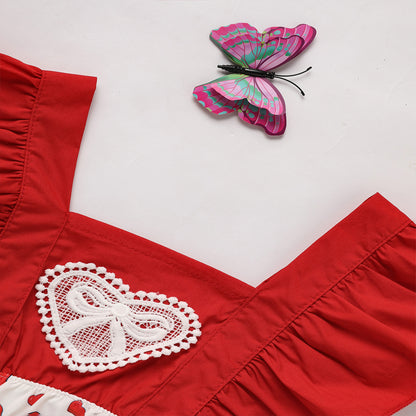 Newborn Ruffle Heart Print Romper