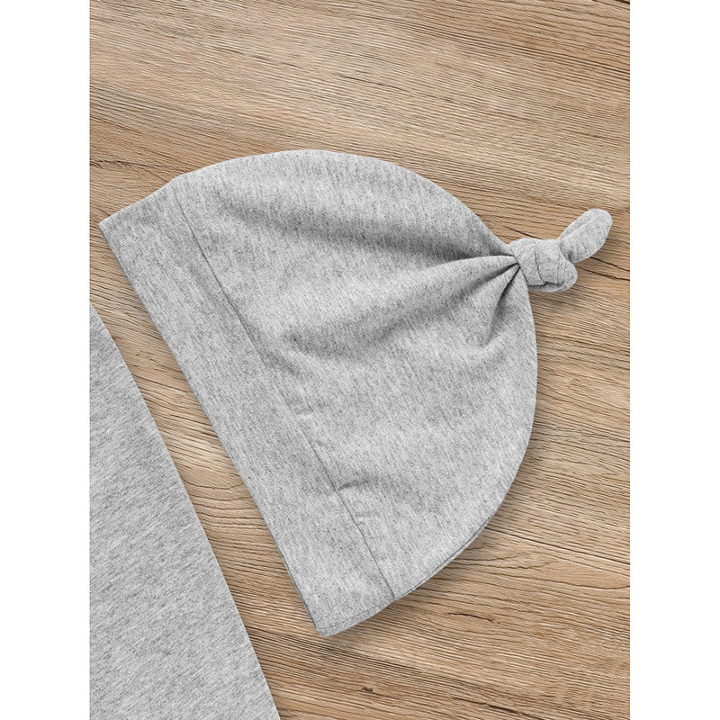Newborn Baby Boy Long Sleeve Animal Print Romper and Hat with Hat