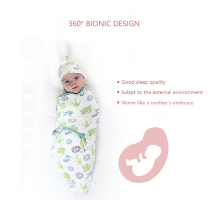 Newborn Swaddle Sleep Sack with Cap Unisex (0-6 Months)